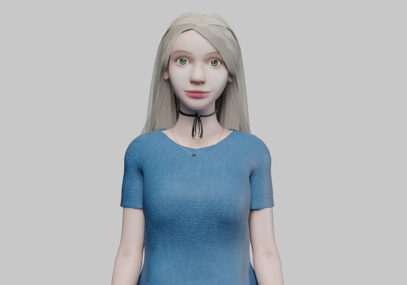 Cute teen woman V31872 3Dモデル .c4d .max .obj .3ds .fbx .stl .blend 