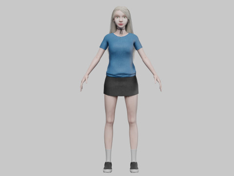 Cute teen woman V31872 3Dモデル