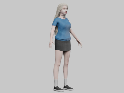 Cute teen woman V31872 3Dモデル