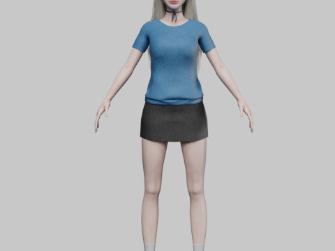 Cute teen woman V31872 3Dモデル