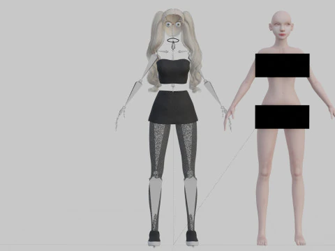 सुंदर बुनियादी महिला V32838 3D मॉडल