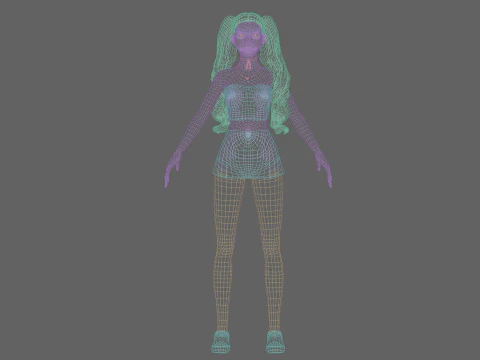 सुंदर बुनियादी महिला V32838 3D मॉडल