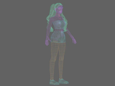 सुंदर बुनियादी महिला V32838 3D मॉडल