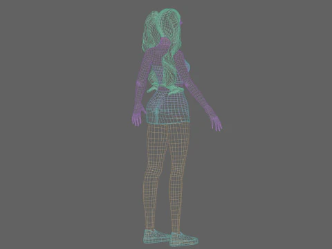 सुंदर बुनियादी महिला V32838 3D मॉडल