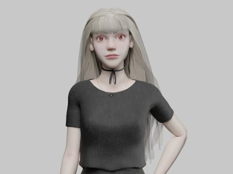 꽤 아름다운 여자 V33045 3D 모델