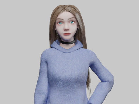 Pretty classic woman V34018 Modèle 3D