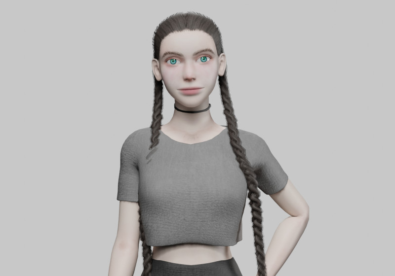 Pretty cool woman V32024 Modelo 3D .c4d .max .obj .3ds .fbx .stl .blend
