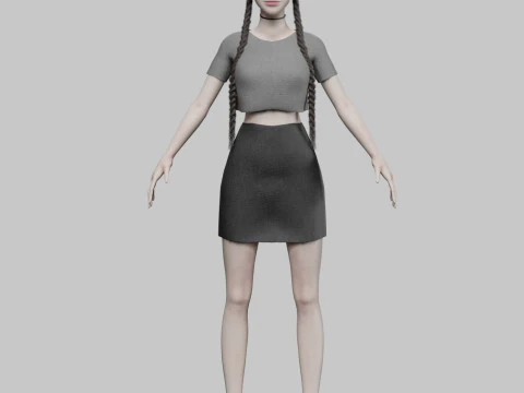 Pretty cool woman V32024 3D Model