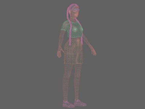 Pretty cool woman V32024 3D Model