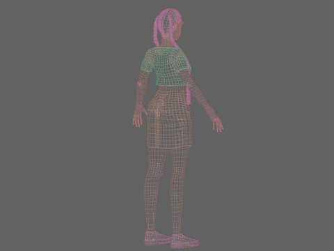 Pretty cool woman V32024 3D Model