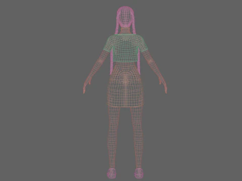 Pretty cool woman V32024 3D Model