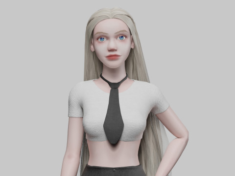 Pretty stylized woman V35206 3D Model