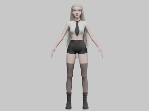 Pretty stylized woman V35206 3D Model
