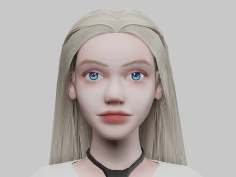 Pretty stylized woman V35206 3D Model