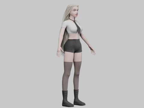 Pretty stylized woman V35206 3D Model