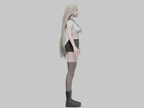 Pretty stylized woman V35206 3D Model