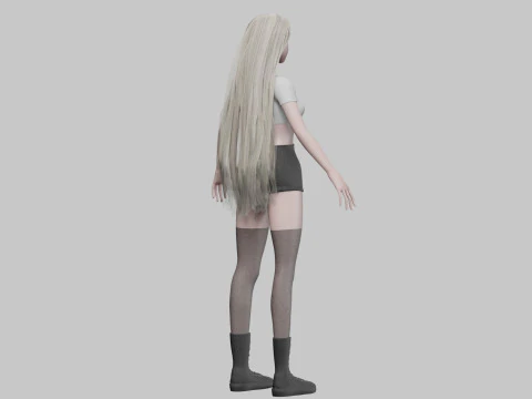 Pretty stylized woman V35206 3D Model