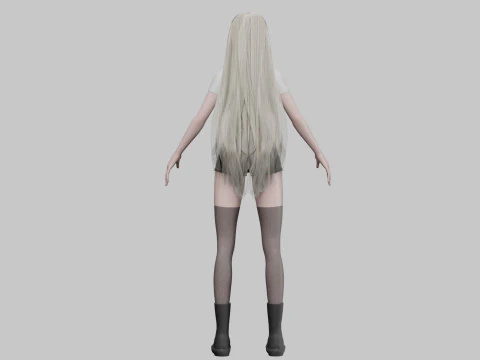 Pretty stylized woman V35206 3D Model