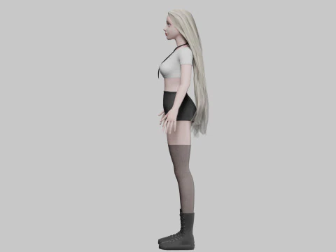 Pretty stylized woman V35206 3D Model