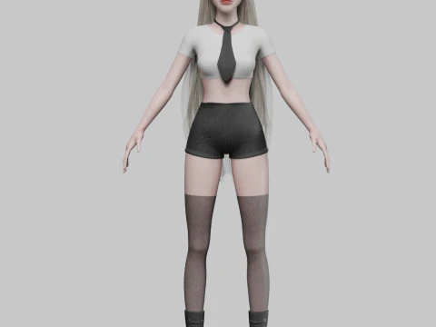 Pretty stylized woman V35206 3D Model