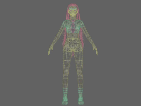Pretty stylized woman V35206 3D Model