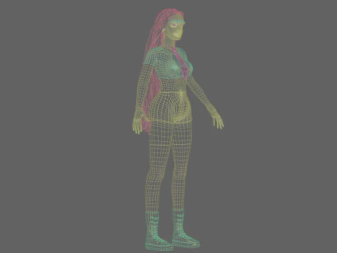 Pretty stylized woman V35206 3D Model