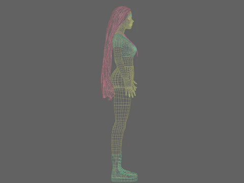 Pretty stylized woman V35206 3D Model