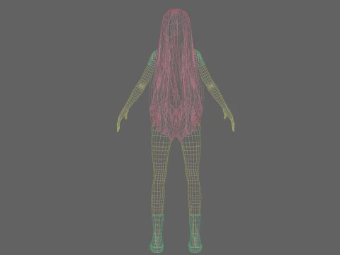 Pretty stylized woman V35206 3D Model