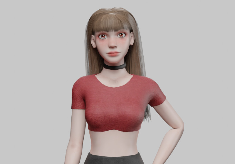 Pretty teen Woman V27397 Modèle 3D .c4d .max .obj .3ds .fbx .stl .blend 