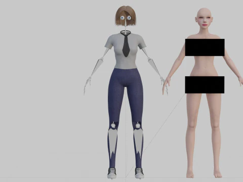 Standardowa podstawowa damska V31436 Model 3D