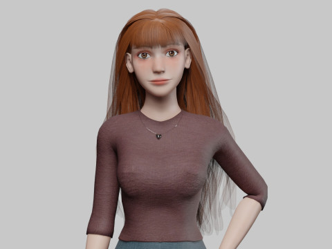Standard cute Woman V33983 3D Model