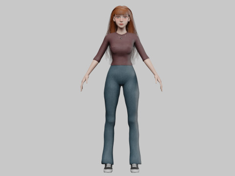 Standard cute Woman V33983 3D Model