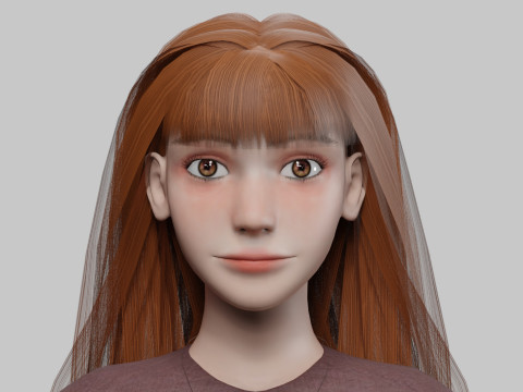 Standard cute Woman V33983 3D Model