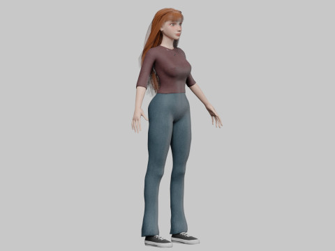 Standard cute Woman V33983 3D Model
