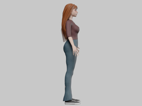 Standard cute Woman V33983 3D Model