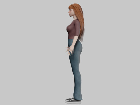 Standard cute Woman V33983 3D Model