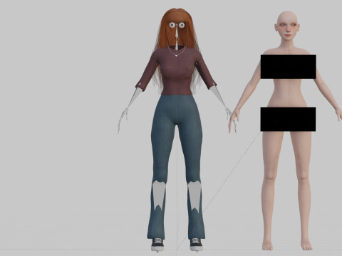 Standard cute Woman V33983 3D Model