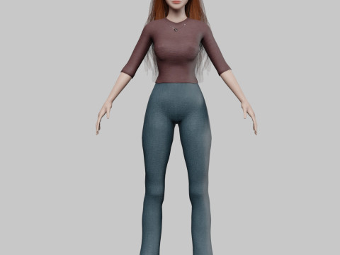 Standard cute Woman V33983 3D Model