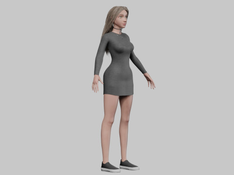 Teen Pretty Woman V29437 3D Model
