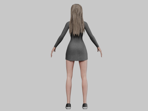 Teen Pretty Woman V29437 3D Model