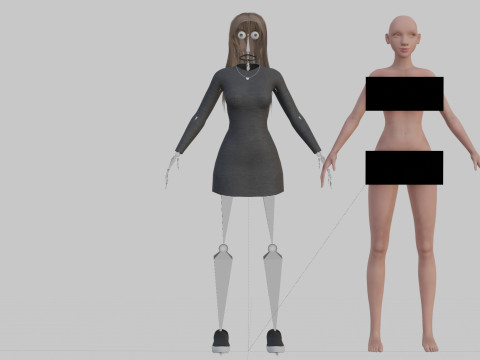 Teen Pretty Woman V29437 3D Model