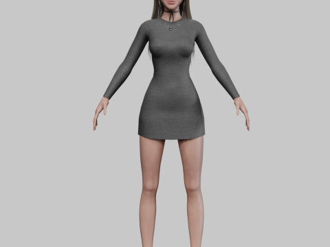 Teen Pretty Woman V29437 3D Model