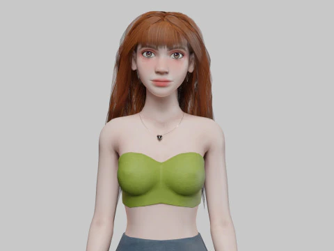 Jovem linda mulher V30467 Modelo 3D