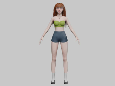 Young cute Woman V30467 3D Model