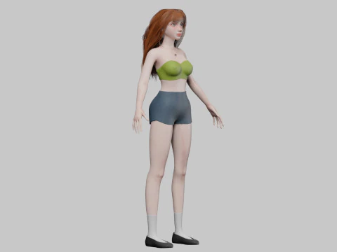 Young cute Woman V30467 3D Model
