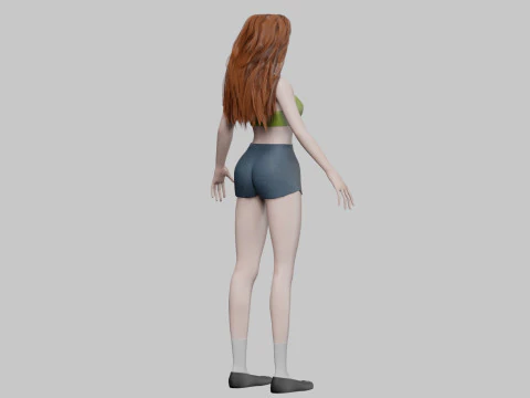 Young cute Woman V30467 3D Model