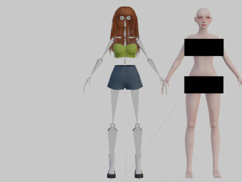 Young cute Woman V30467 3D Model