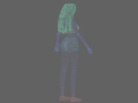 Young cute Woman V30467 3D Model