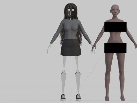 Young Pretty Woman V37144 3D Model