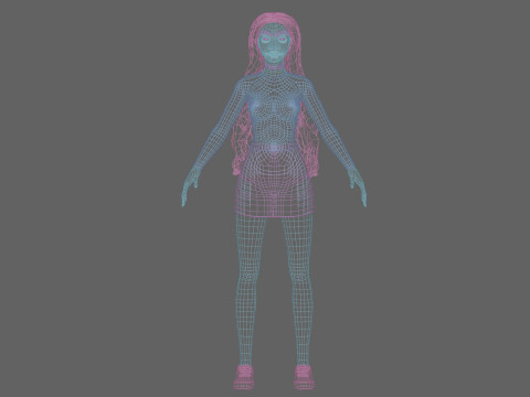 Young Pretty Woman V37144 3D Model